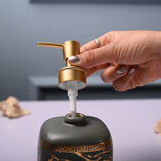 Ceramic Grey Cylindrical Soap Dispenser - Static Glossy Finish