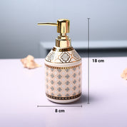 Ceramic Off White Cylindrical Soap Dispenser - Geometrical Glossy