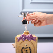 Ceramic Yellow Rectangle Soap Dispenser - Happy Day Print Matte Finish