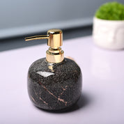 Ceramic Black Cylindrical Soap Dispenser - Glossy Finish
