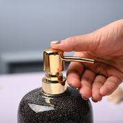 Ceramic Black Cylindrical Soap Dispenser - Glossy Finish