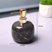 Ceramic Black Cylindrical Soap Dispenser - Glossy Finish