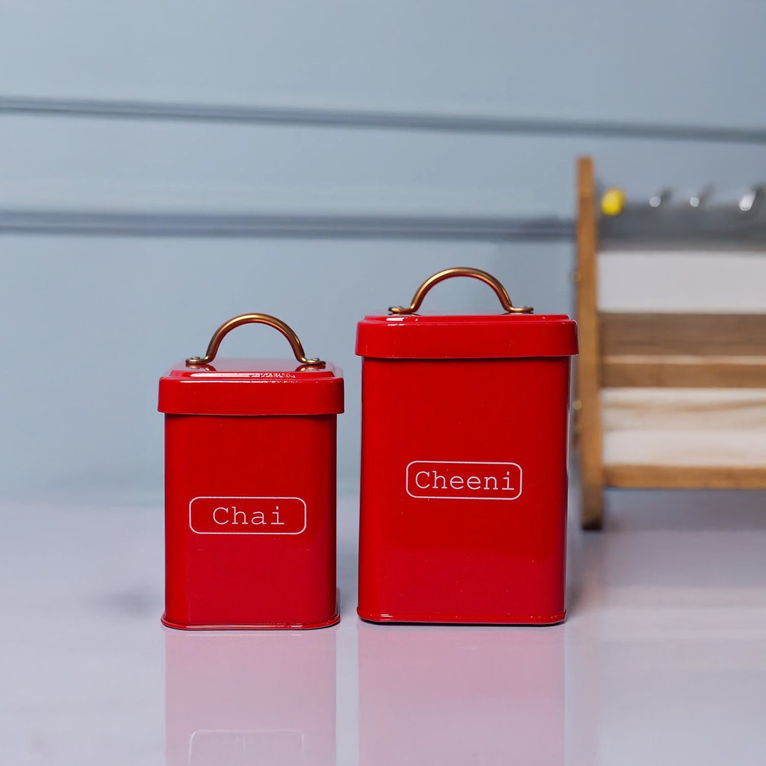 Market99 Red Chai + Chini Jar Set