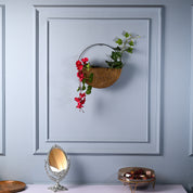 Small Antique Gold Hanging Planter - Antique Gold Embossed