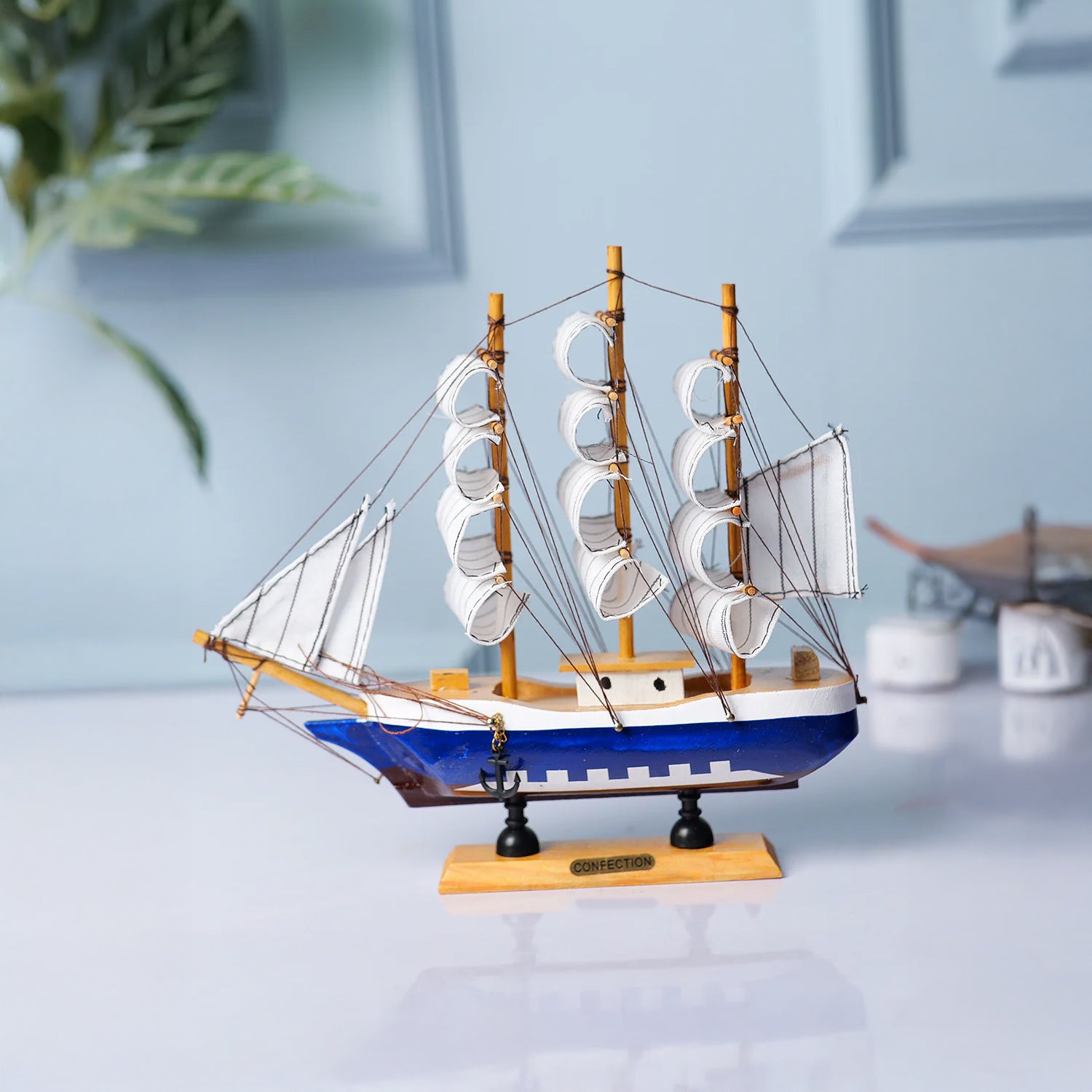 Best Sailing Boat Decorative Showpiece - White