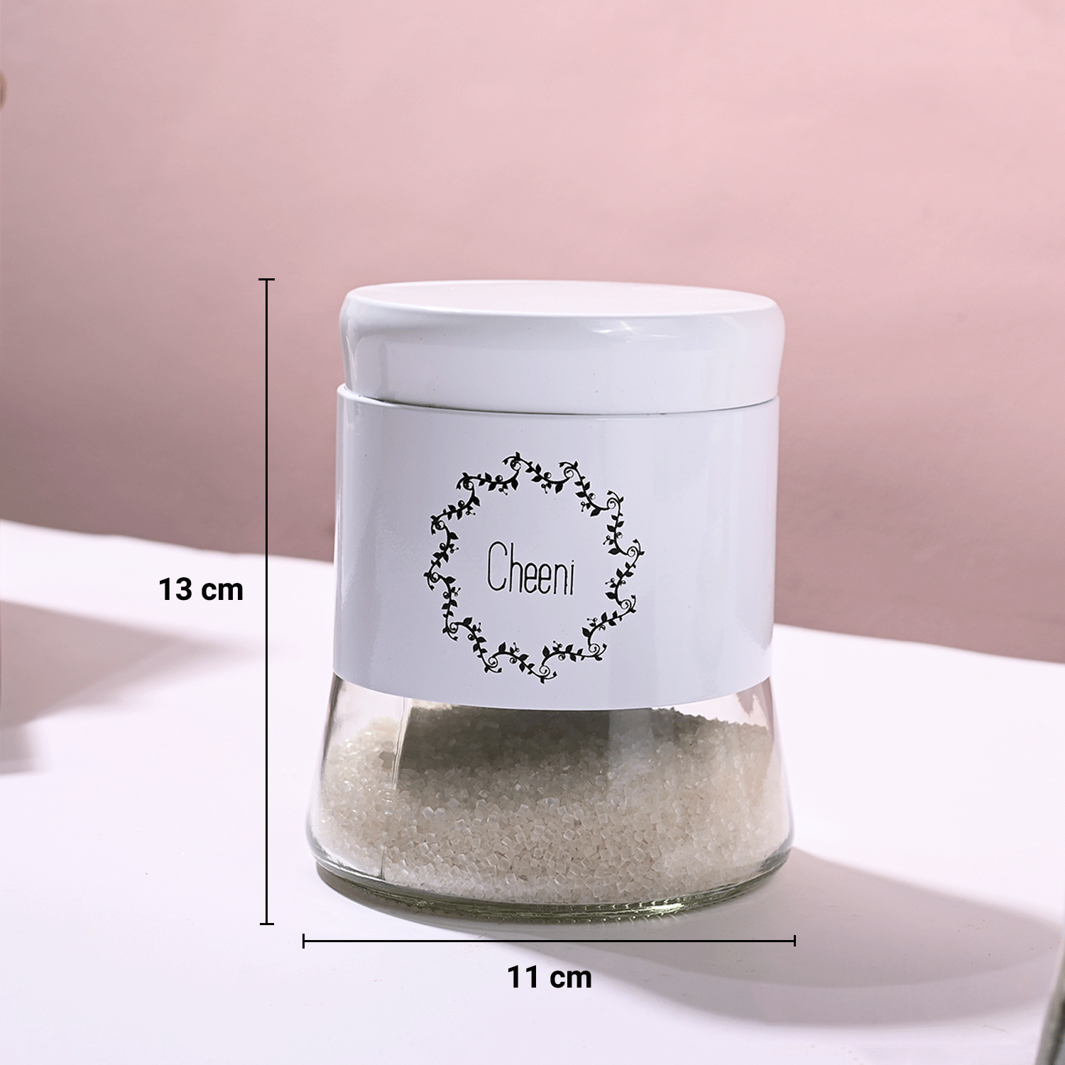 White Tea & Sugar Jar Set Of 2, Each 600mL