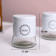 White Biscuit & Namkeen Jar Set Of 2, Each 600mL