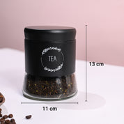 Black Coffee, Tea & Sugar Jar Set Of 3, Each 600mL