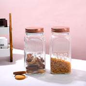 Pack Of 2 Glass Jar Set, 1500mL Each