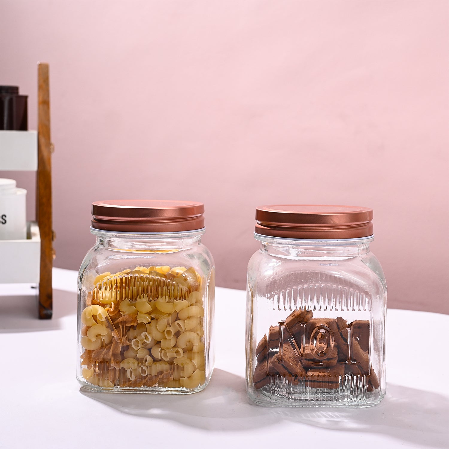 Pack Of 2 Glass Jar Set, 900mL Each