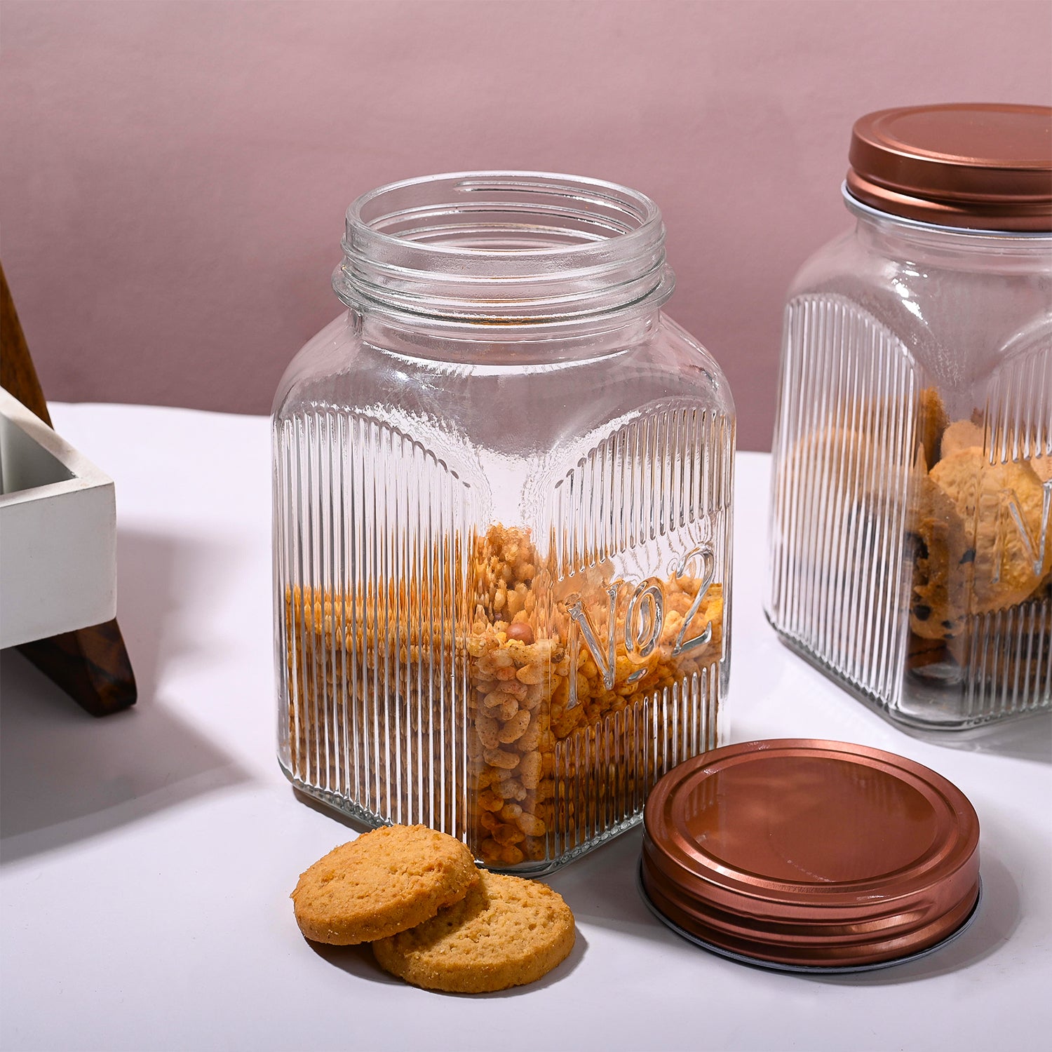 Pack Of 2 Glass Jar Set, 900mL Each