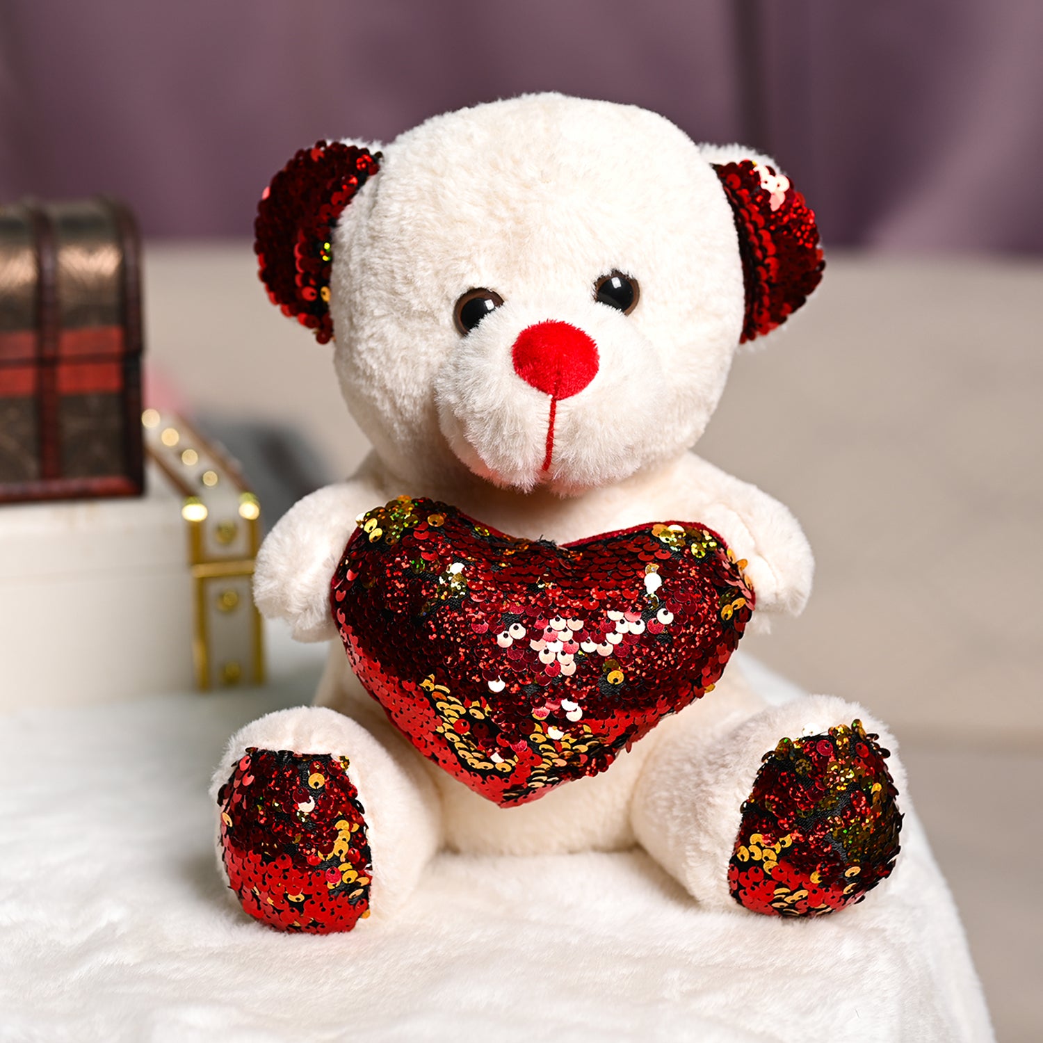 Smart Teddy Bear With Red Heart