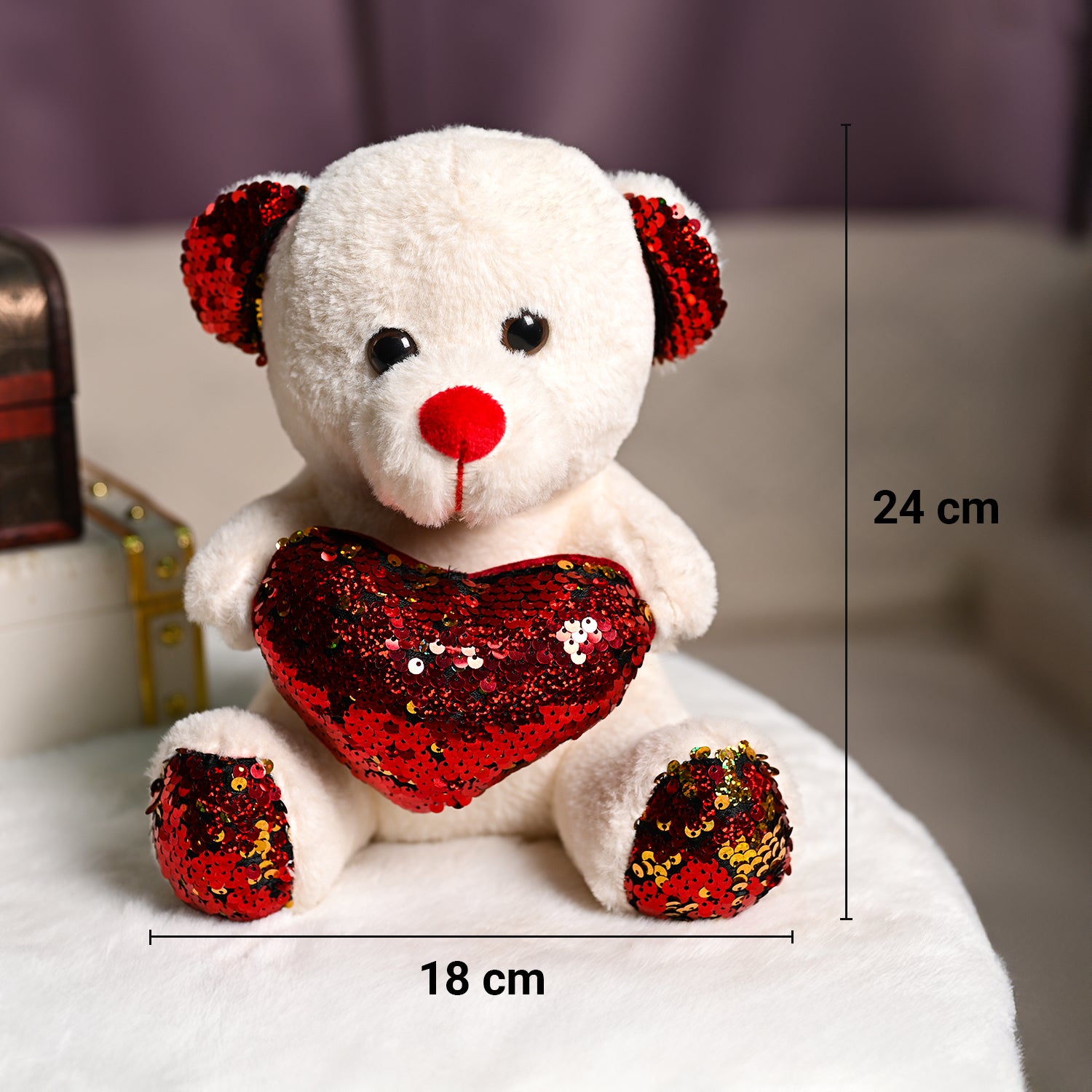 Smart Teddy Bear With Red Heart