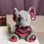 Plush Elephant Toy With Red Heart