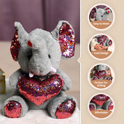 Plush Elephant Toy With Red Heart