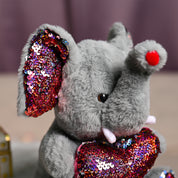 Plush Elephant Toy With Red Heart