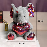 Plush Elephant Toy With Red Heart