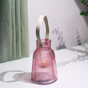 VON CASA Purple Cylindrical Glass T-Light Holder