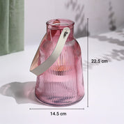 VON CASA Purple Cylindrical Glass T-Light Holder