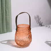 VON CASA Orange Cylindrical Glass T-Light Holder