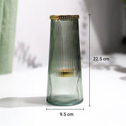 VON CASA Teal & Green Cone Glass T-Light Holder