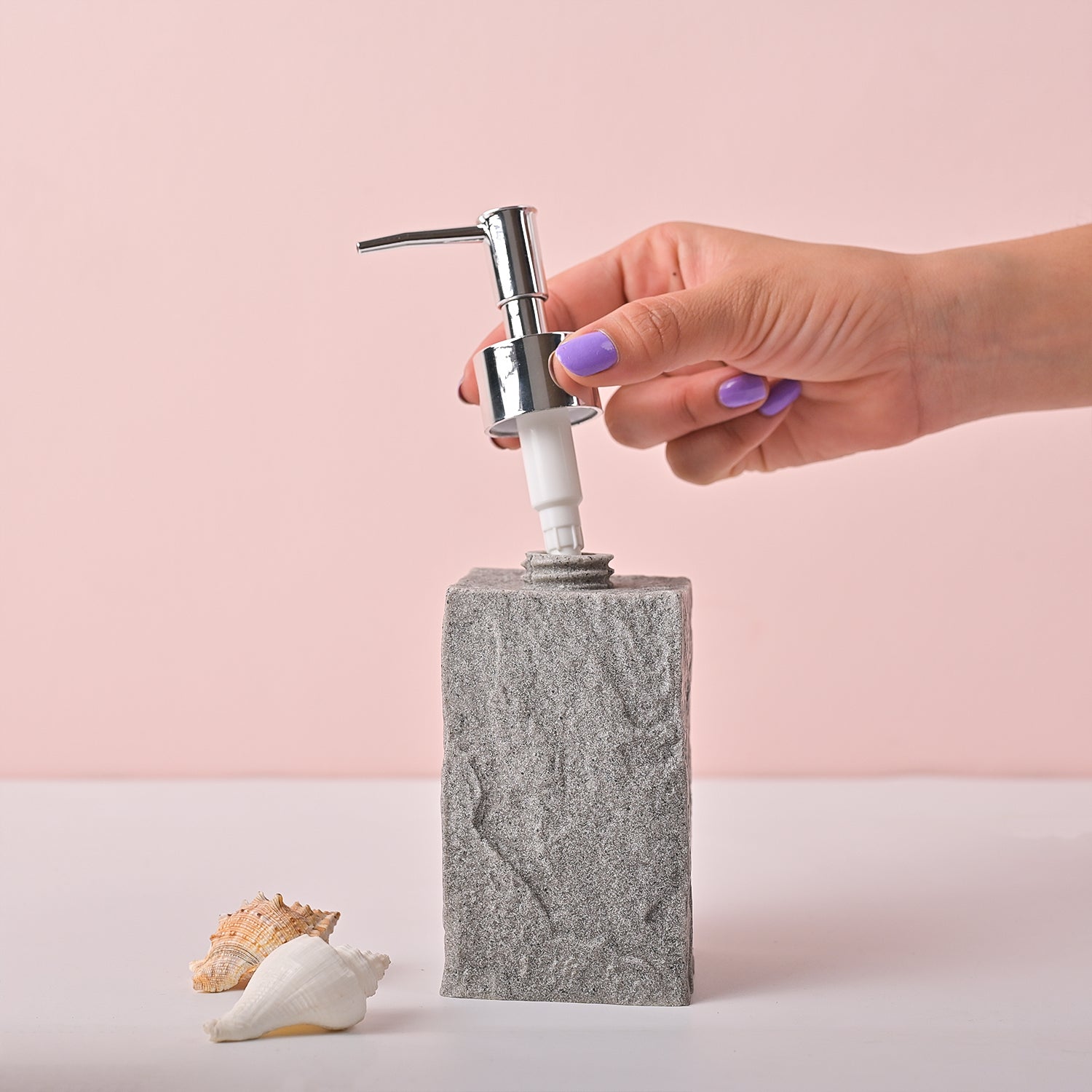 VON CASA Grey Polyresin Soap Dispenser