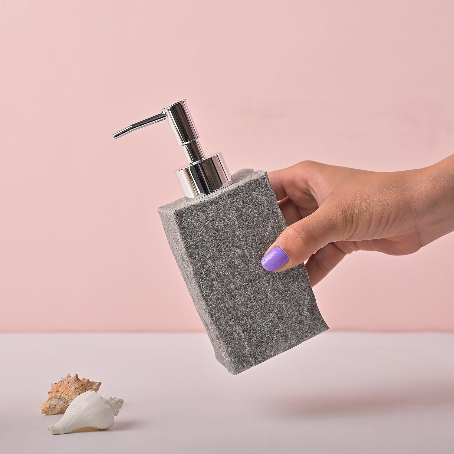 VON CASA Grey Polyresin Soap Dispenser