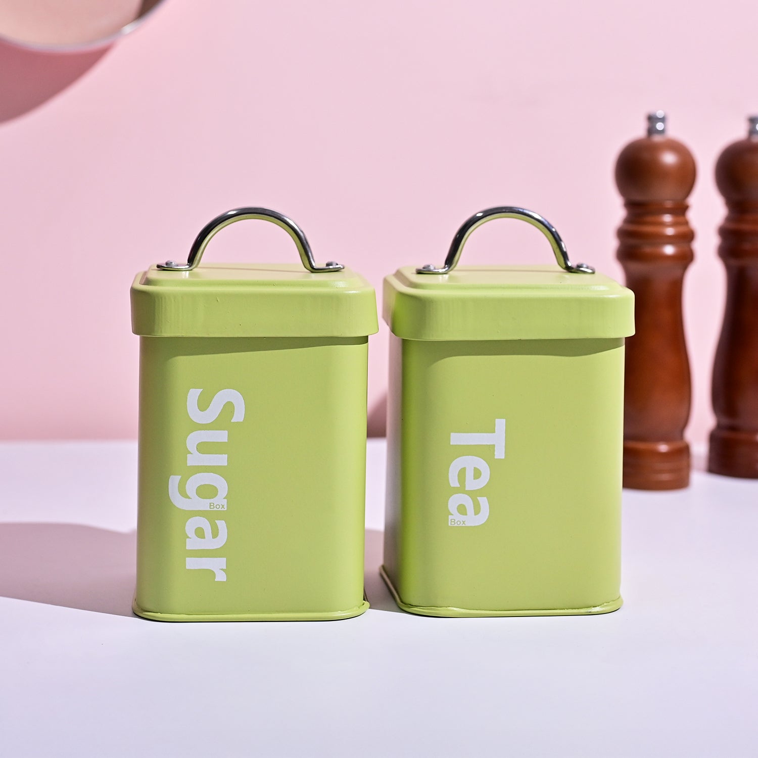 Matte Green Tea & Sugar Storage Jar