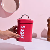 Matte Red Tea & Sugar Storage Jars