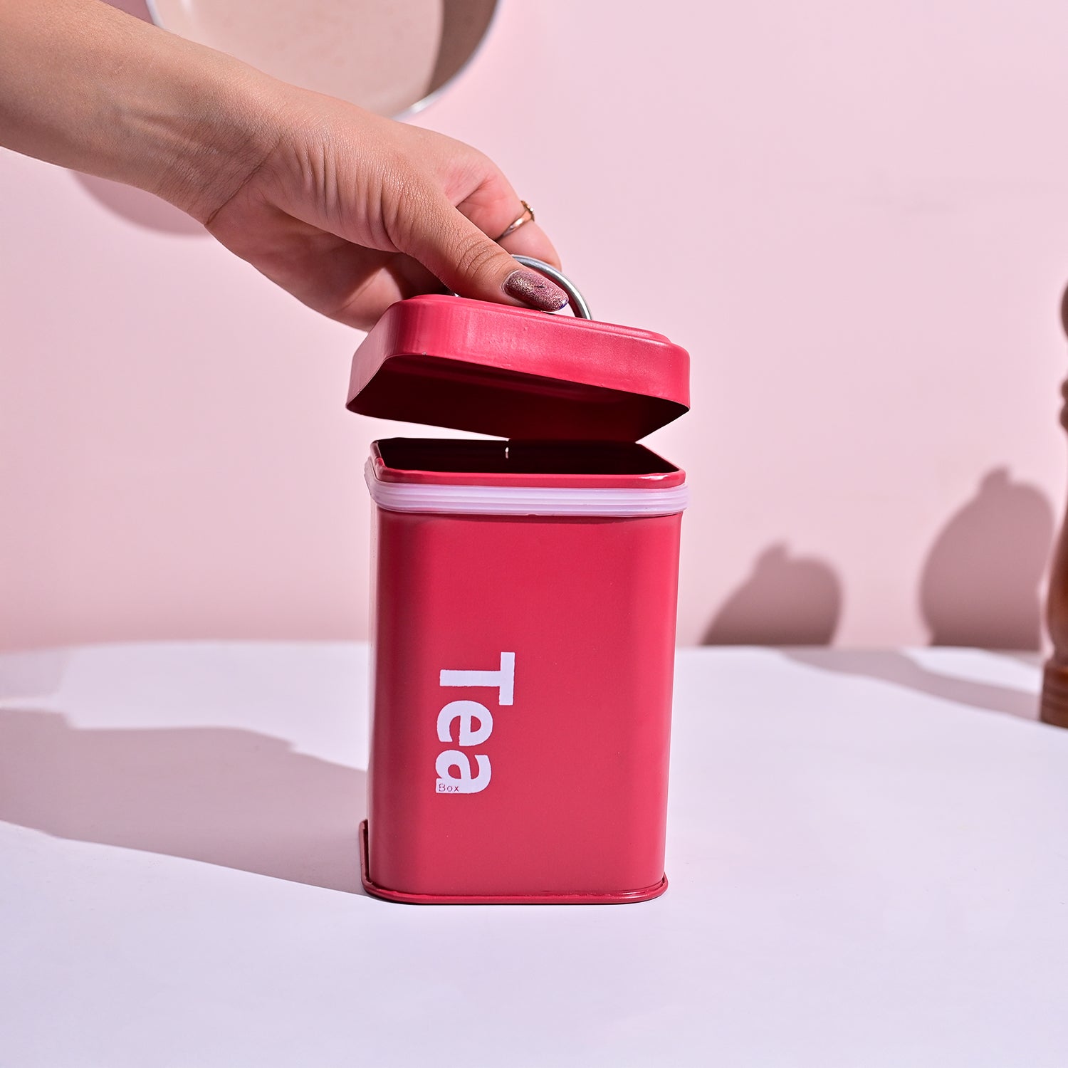 Matte Red Tea & Sugar Storage Jars