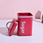 Matte Red Tea & Sugar Storage Jars