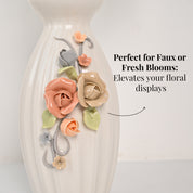 Off-White Ceramic Floral Vase