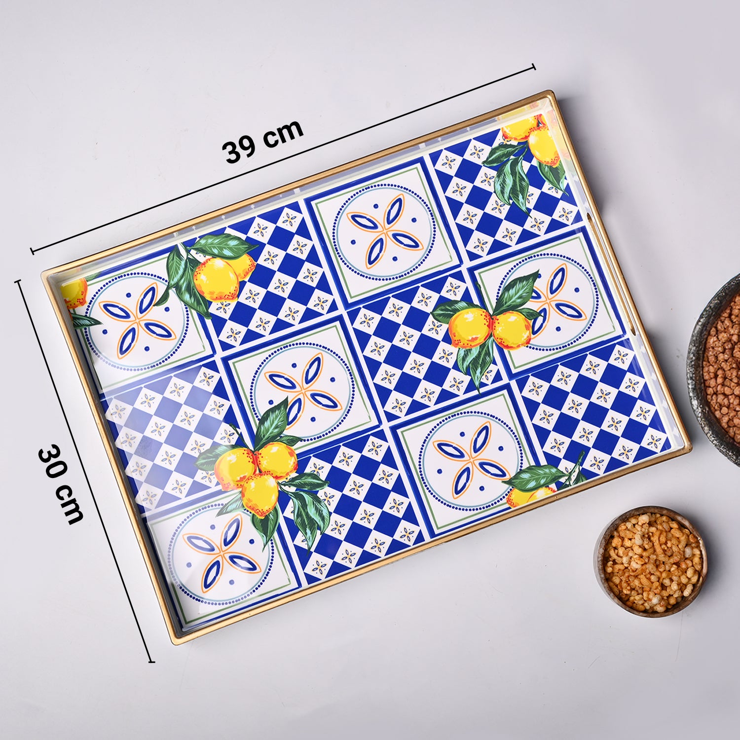 VON CASA Multicolour Floral Large Rectangular Serving Tray