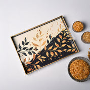 VON CASA Multicolour Large Leaf Texture Serving Tray