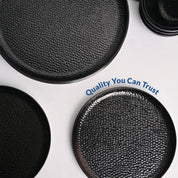 Black Hammered Melamine Dinner Set – 12 Pcs