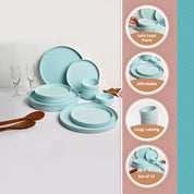 Minto Blue Sparkle Melamine Dinner Set – 12 Pcs