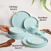 Minto Blue Sparkle Melamine Dinner Set – 12 Pcs