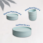Minto Blue Sparkle Melamine Dinner Set – 12 Pcs
