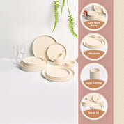 Minto Cream Sparkle Melamine Dinner Set – 12 Pcs