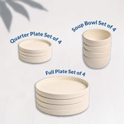 Minto Cream Sparkle Melamine Dinner Set – 12 Pcs