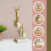 MARKET99 Resin Decor Object Staircase Design in White & Golden