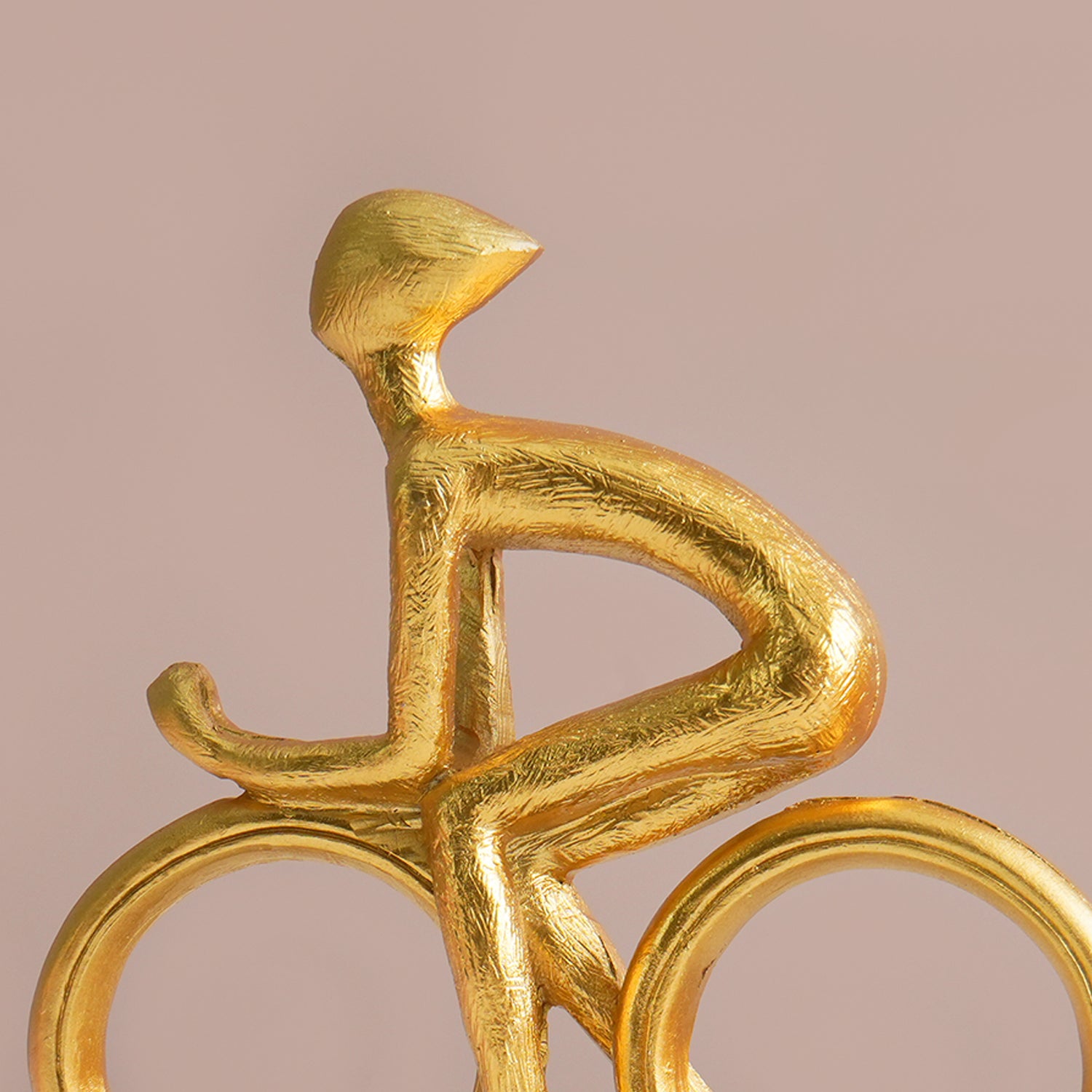 MARKET99 Resin Cycle Cyclist Sculpture Decor Object in Golden