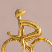 MARKET99 Resin Cycle Cyclist Sculpture Decor Object in Golden
