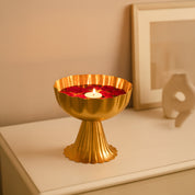 VON CASA Golden Fluted Pedestal Bowl