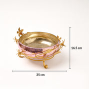 VON CASA Decorative Bowl with Stand – Vintage Golden Mercury Glass