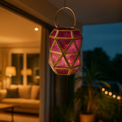 VON CASA T-Light Holder – Fuchsia & Turquoise Truncated Design