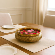 VON CASA Decorative Bowl – Golden Hammered Design