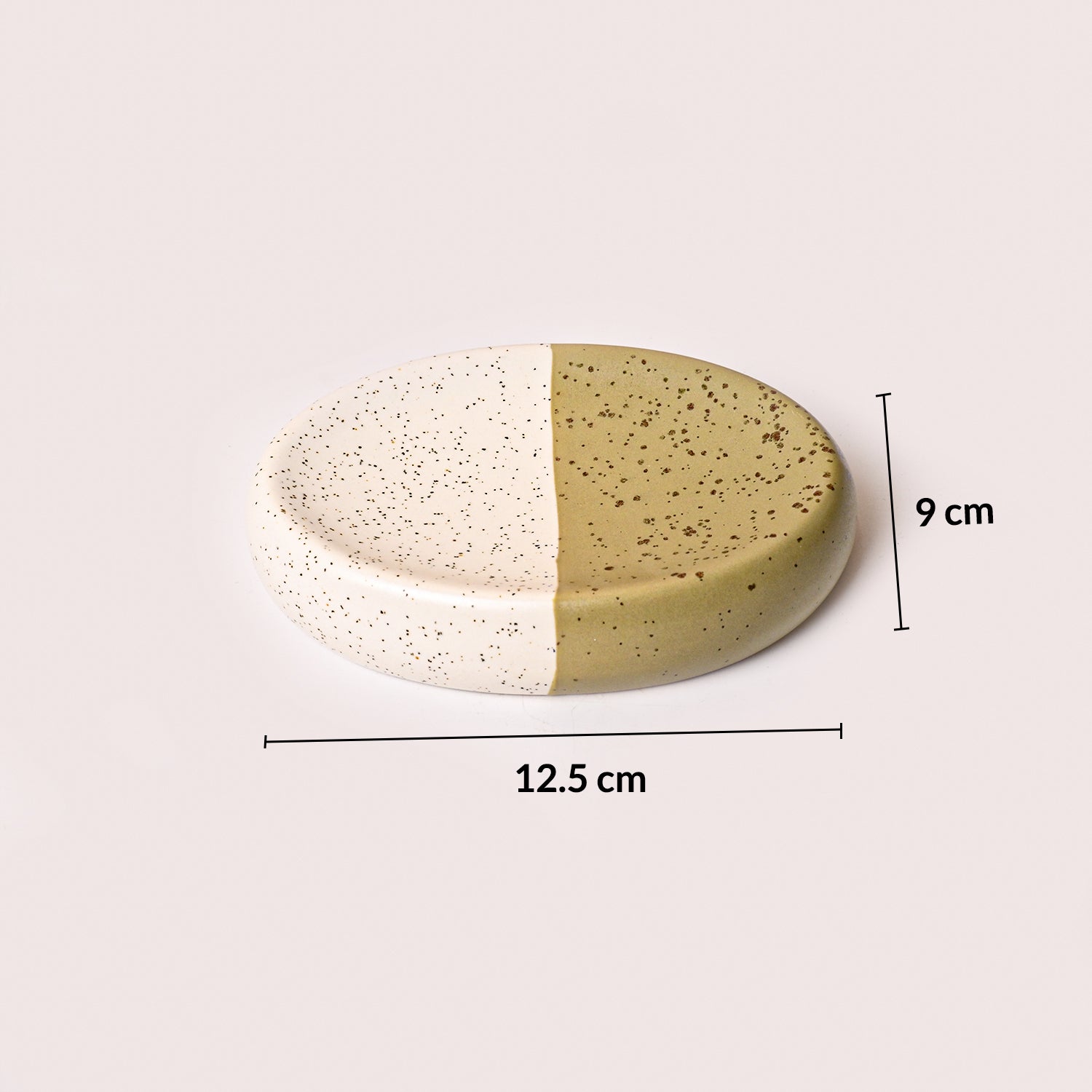 Bathroom Set (Set of 4) – White & Green Ceramic