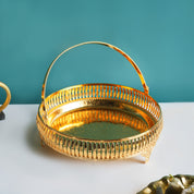 MARKET99 Golden Round Nordic Basket With Handle