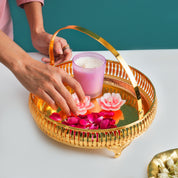 MARKET99 Golden Round Nordic Basket With Handle